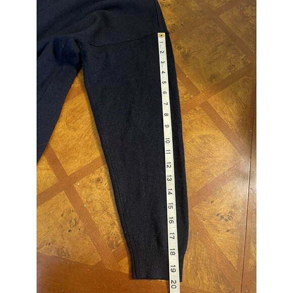 SANDRO PARIS Womens Navy Split Back Scoop Neck Cashmere Wool Sweater Sz 2 Medium - Picture 9 of 13